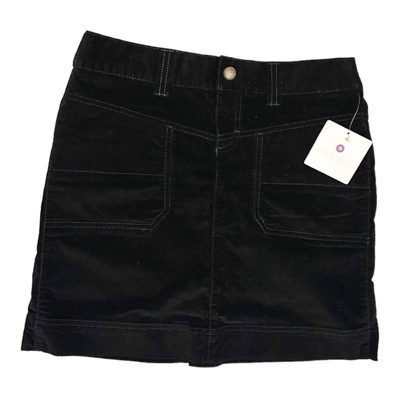 Athleta Dresses & Skirts - NEW Athleta Cotton Black Mini Skirt Velour Velvet Short Pockets Womens M